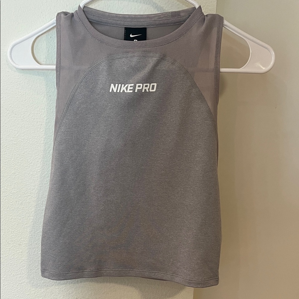 Nike Pro Women's Muscle Tee in Gray